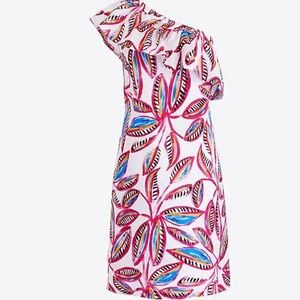 J Crew Factory One Shoulder Ruffle Floral Dress